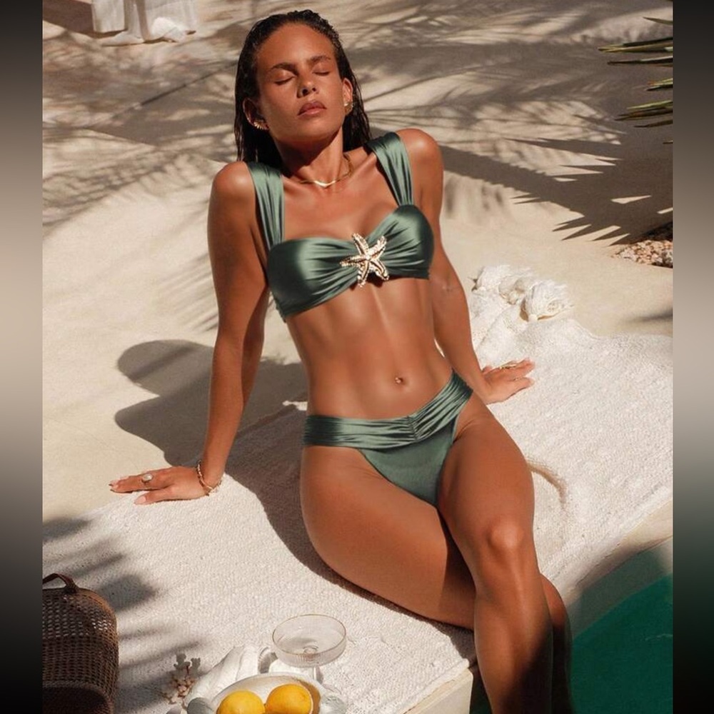 Green Starfish Accent Bikini Set
